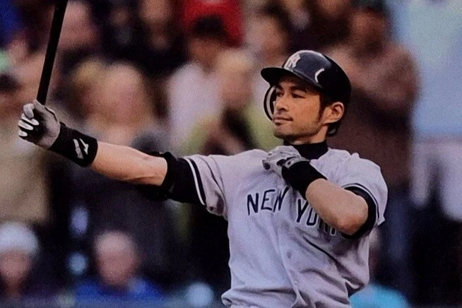 Impresión fotográfica Ichiro Suzuki Salón de la Fama del Bateo NY Yankee 11x14 doble mate 8x10 Foto 2 de 4