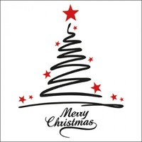 20 Lunch Servietten Merry Christmas Modern Online Baum Schwarz Tischdeko 33X33