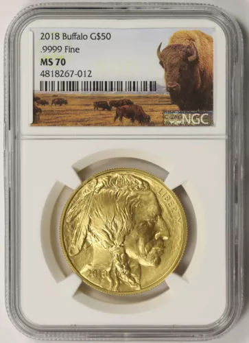 2018 American Buffalo $50 Gold .9999 Fine 1 oz MS 70 NGC