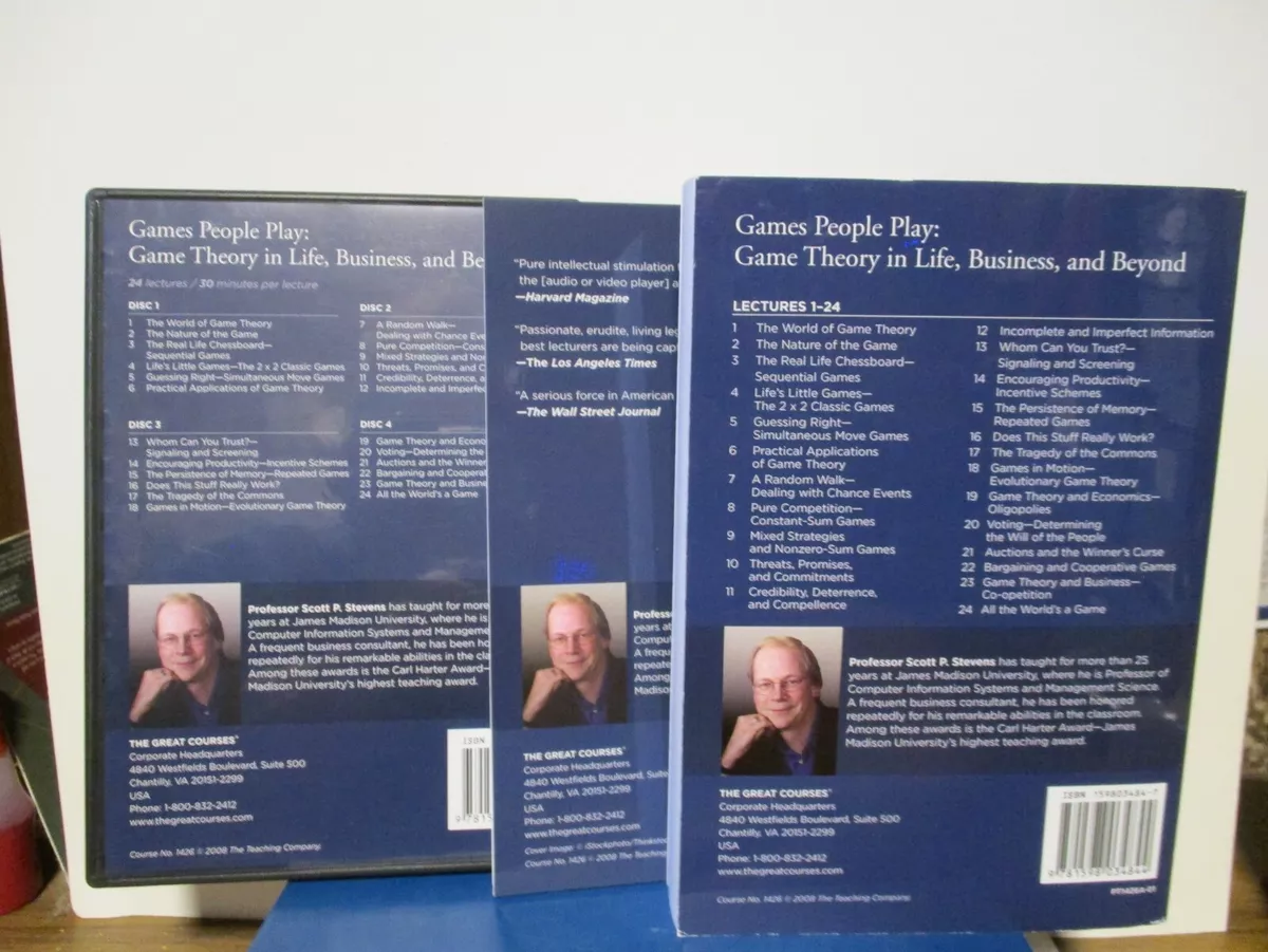 Great Courses - Games People Play: Game Theory - 4 DVD Set & Books - ED22-39