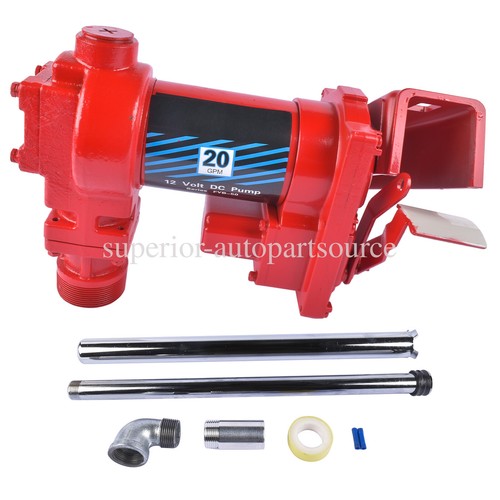 Red Fuel Gas Transfer Pump Heavy Duty 20 GPM 12V DC Gasoline Car Truck Tractor - Picture 5 of 13