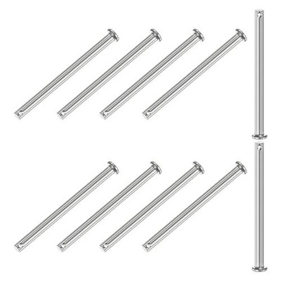 10-Pack Single Hole Clevis Pins M6 x 90mm 304 Stainless Steel Flat Head Clevi...