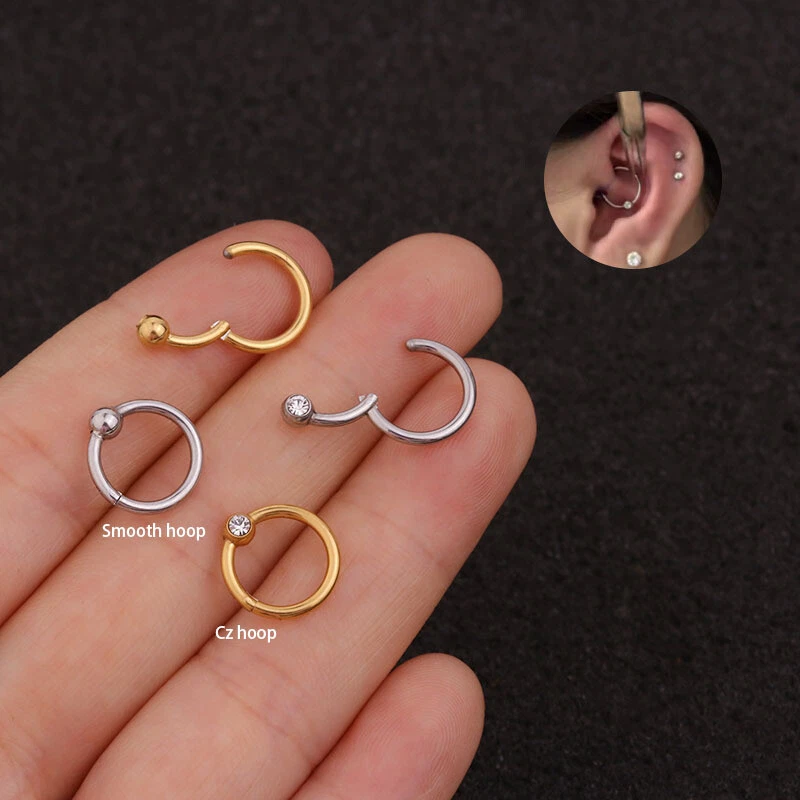 16G 8mm Surgical Steel Captive Bead Ring Nose Tragus Lip Ear
