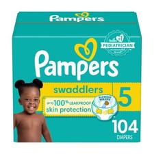 Pampers Swaddlers Size 5 Diapers Superior Leak Protection Hypoallergenic 80 Ct