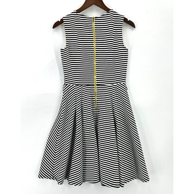 Danny & Nicole Dress Womens Sleeveless Fit & Flare Stripe Black White Size 4