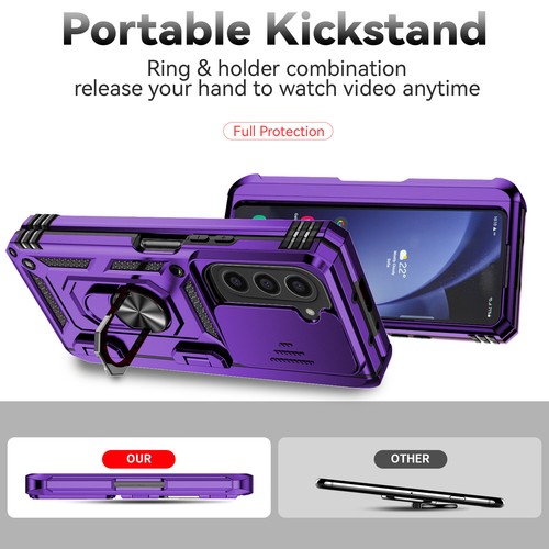 For Samsung Galaxy Z Fold 6 Shockproof Rubber Magnetic Kickstand Case - Picture 17 of 99