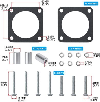Throttle Body Spacer Replacement for Jeep Wrangler TJ YJ 1987-2006 Throttle Body Spacer Replacement for Jeep Wrangler TJ YJ 1987-2006