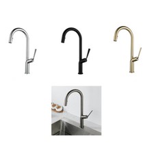 Brass Kitchen Sink Faucet 1 Hole Single Handle Lavatory Vanity Kitchen Mixer Tap