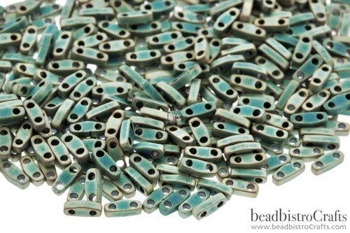 MIYUKI Quarter Tila Matte Metallic Patina Iris 2-Hole Seed Beads - 5/10 Grams - Picture 2 of 4