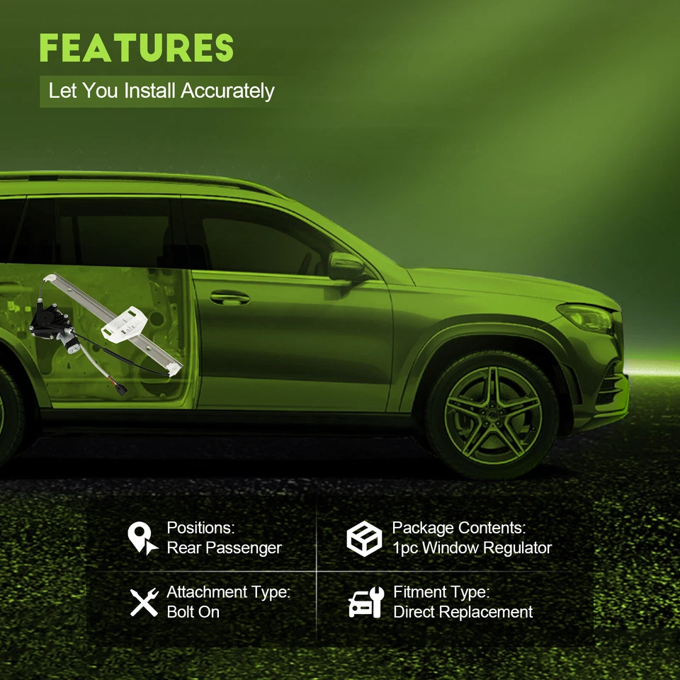 Para Jeep Wrangler 2007-2017 trasero derecho con regulador de ventana eléctrica del motor Foto 2 de 4