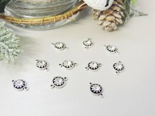 Bracelet Connector Charms x 10, Silver Colour Crystal Necklace Jewellery Making*