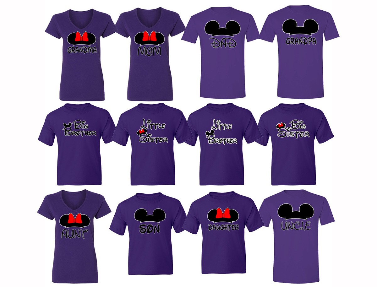 Family Vacation Matching T-Shirts - Mom, Dad, Brother, Sister, Grandma (Sizes S-5X, Black)