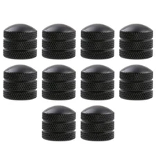 10pcs Metal Guitar Bass Volume Tone Control Knob Double Groove Dome 6mm Black
