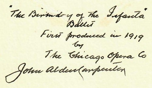"Renowned American Composer" John Alden Carpenter Hand Signed 3X5 Card - 第 1/2 張圖片