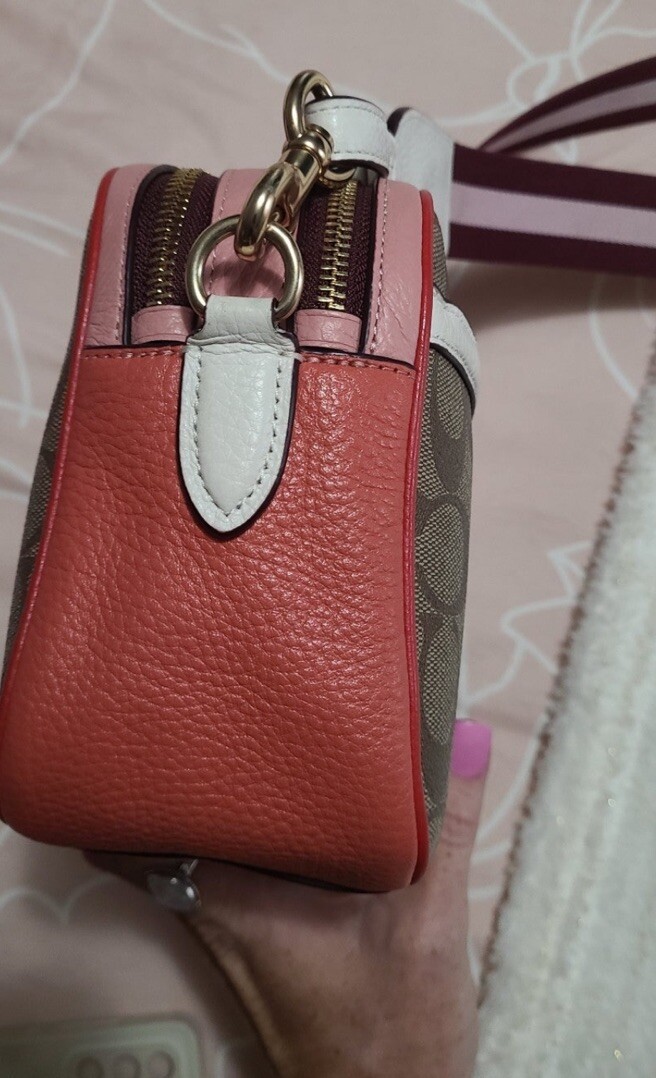 Coach Jes Double Zip Crossbody with LOVE print Gem