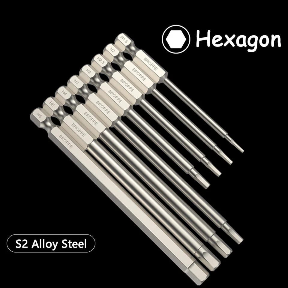 Hexagon Socket Screwdriver Bit Magnetic Electric Batch Head H1.5-H12 50mm-200mm - Image 3 of 4
