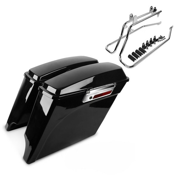 Set Seitenkoffer Und KofferträGer CR FüR Harley Davidson Softail Custom 86-09 St-image