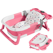 TPN Collapsible Baby Bathtub for Infants to Toddler with Real-Time Temp Monitor 