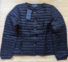 Armani Jeans Women's Navy Down Bomber Jacket Size 44 - Down Filling