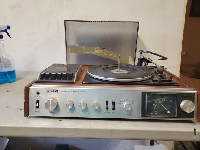 music system with record player