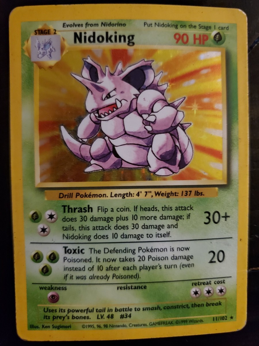 1995 nidoking pokemon card value AR 174/165 Pokmon Card, Japanese version, number 151, SV2a Hikaru this attack does 30 damage plus 10 more damage Pokemon card Nidoking 11/102 holographic