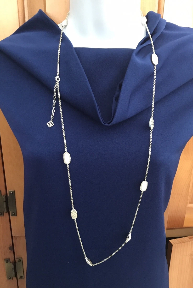 Kendra Scott Kellie Goldtone Long Necklace White Stone