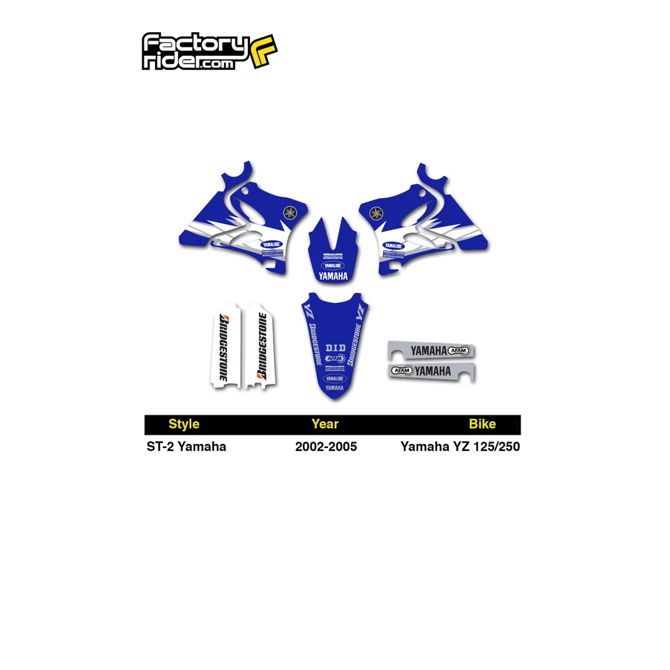 2002 - 2005 年 YAMAHA YZ 125 250 GYTR 图形套件和编号板越野摩托车 — 第 2/4 张图片