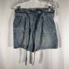 So Jean Shorts Juniors 9 Light Wash Mom Shorts Vintage Stretch High Rise NWT 38