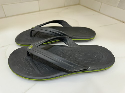Crocs Crocband Flip Unisex Flip-Flops Mens 10 Gray Green Thong Sandals - Picture 5 of 8