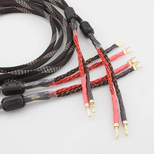 Pair Hi-End 16 Strands OFC Pure Copper Wire HIFI Audio Upgrade Speaker Cable - Picture 3 of 6