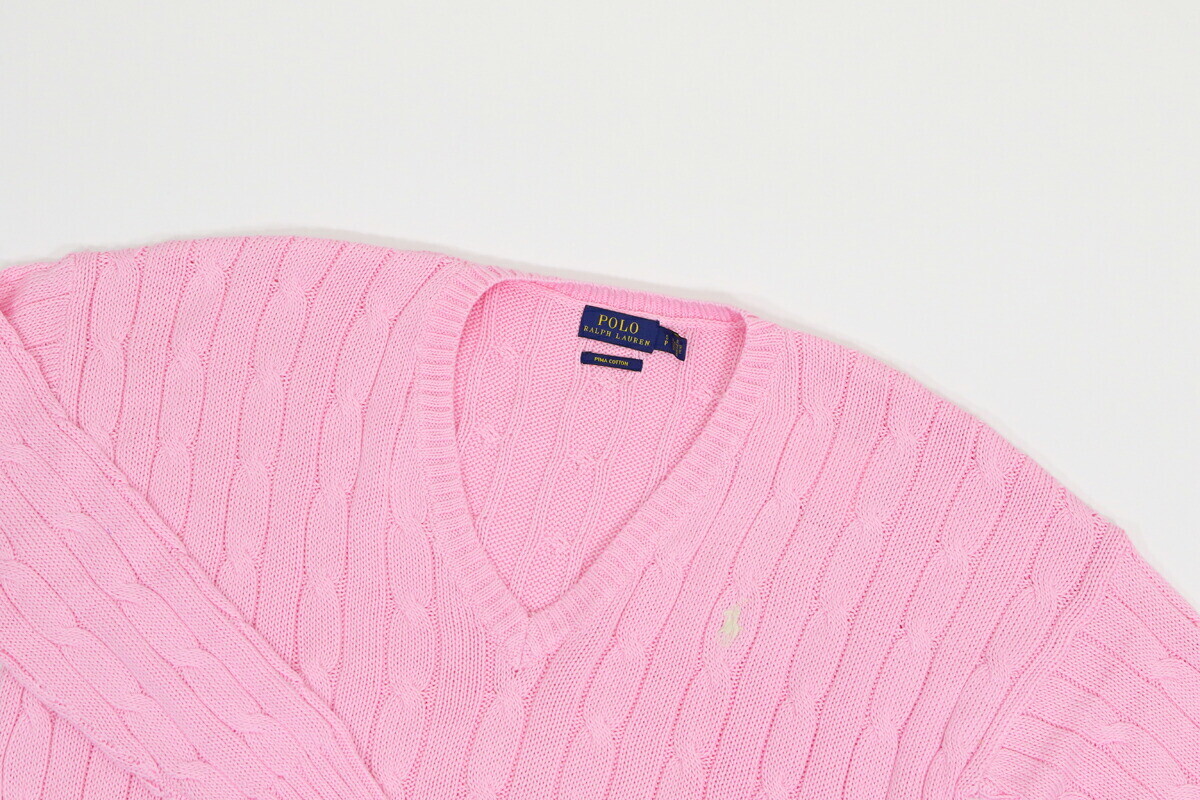 POLO RALPH LAUREN ケーブルニット ピマコットン ピンク M POLO RALPH LAUREN ケーブルニット ピマコットン ピンク M 1