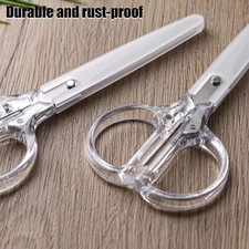 Koogel 3 Pieces 6.3 Inches Acrylic Scissors Clear Silver Scissors Fabric Scissor