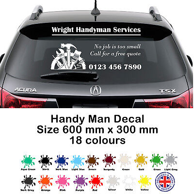 Custom Door Decals Vinyl Stickers Multiple Sizes Handyman Phone Number Business Handyman Outdoor Luggage & Bumper Stickers for Cars Orange 28X20Inches Set of 10 