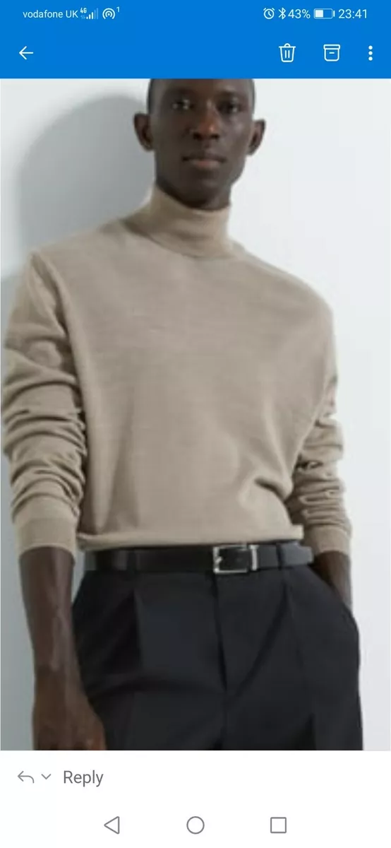 Mens roll neck jumper zara sale