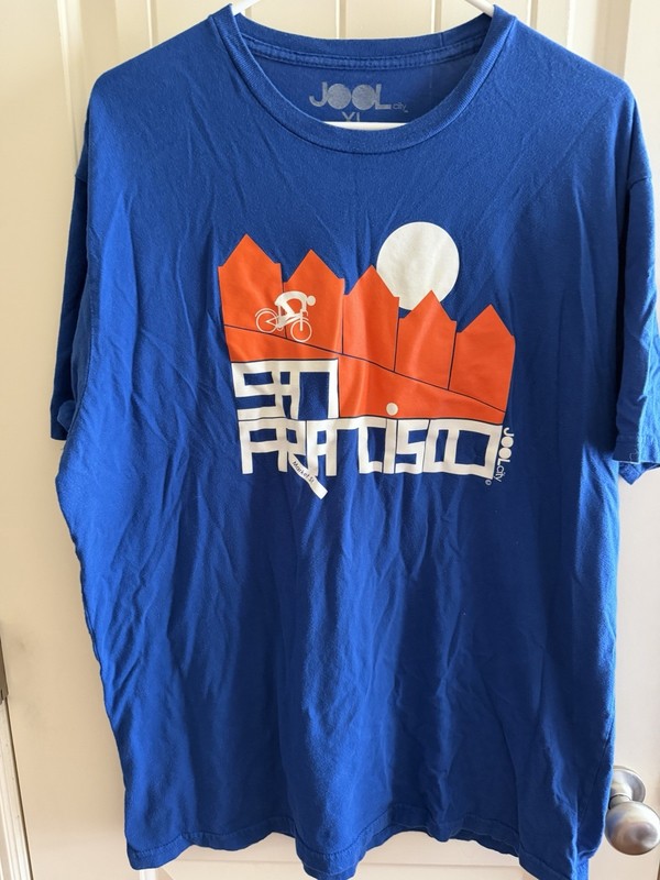 JOOL City Men's XL San Francisco Bicycle Blue T Shirt