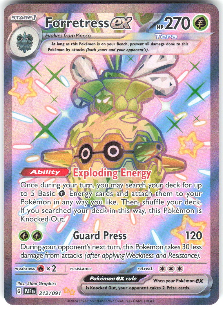 Forretress ex 212/091 SV: Paldean Fates Holofoil