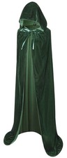 Long Hooded Cloak Velvet Cape Witch Costume Halloween Costumes for Women Men ...