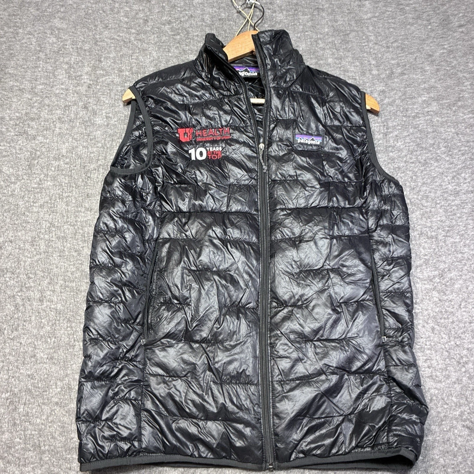 Patagonia Men's Small Black Nano Puff Primaloft Zip Puffer Vest Quilted Utah
