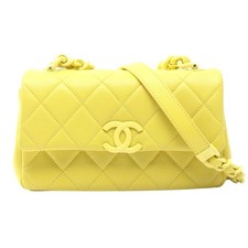 Chanel Matelasse Leather Shoulder Bag Yellow