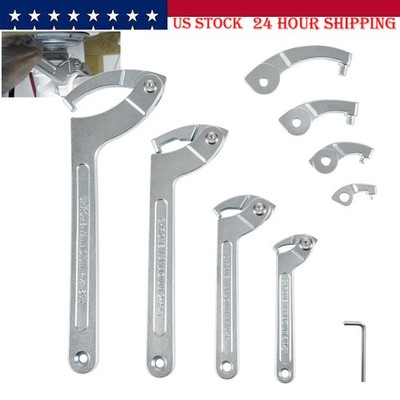 8 Pack Adjustable Hook C Pin Spanner Wrench Tool Set Nut Wrench 3/4'' to 6-1/10''