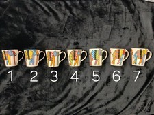 Colourful hand painted South African pottery mug Elephant design Intshiba SA