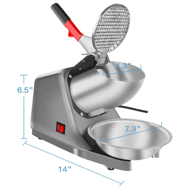 Máquina de Hielo Afeitado Eléctrica 300W, Trituradora de Cono de Nieve con Cuchilla y Bandeja de Hielo Foto 3 de 4