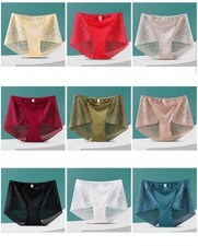 High Waisted Briefs 3pcs Tummy Control Girdles Lace Shaper Panties M-3XL