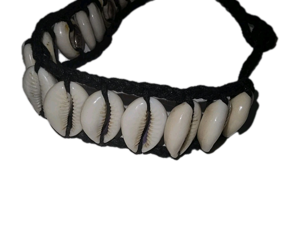 Shell Beaded Bib Statement Necklace & Choker Hand… - image 6