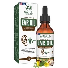 Organic Ear Oil for Ear Infection - Natural Eardrops for Ear Pain, Swimmers E...