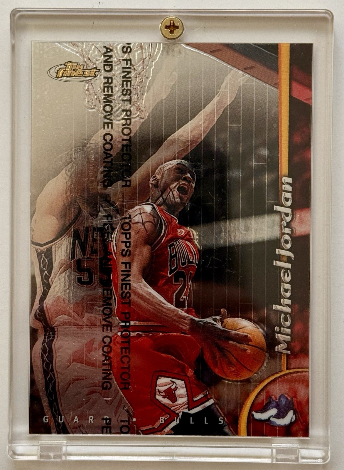 1998 Topps Finest, Michael Jordan, # 81, Clearchrome with Skin Protector