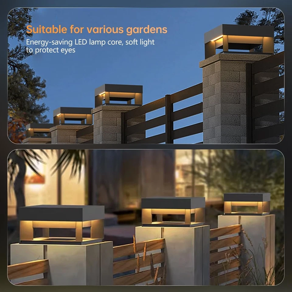 Luzes de pilar modernas de luxo com iluminação LED quente - Aço inoxidável externo... - Imagem 4 de 4