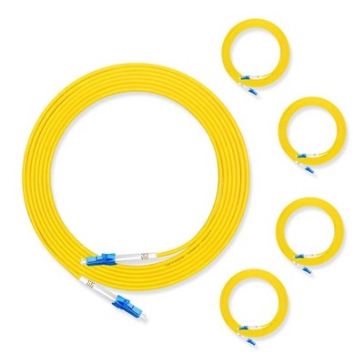 5Pcs 5 Meter Fiber Optic Patch Cord LC UPC to LC UPC Simplex Single Mode Fibe...
