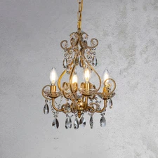 CraftHome Vintage Gold Candlestick Chandelier Pendant