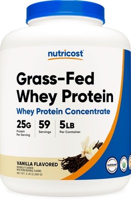 Whey Protein Concentrate Grass Fed Vanilla 5LB Nutricost NTC156202